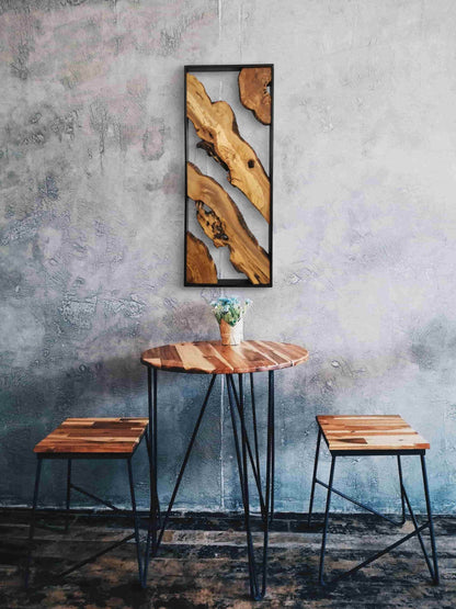 Metal and Olive Wood Wall Decor