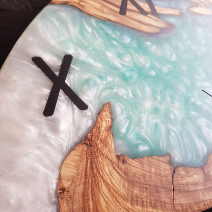 Custom Wall Clock Made of Olive Wood, Made to Order Epoxy Resin Wall Clock, Live Edge Wall Clock, FArmhouse Clock, Wooden Wall Clock, Unique