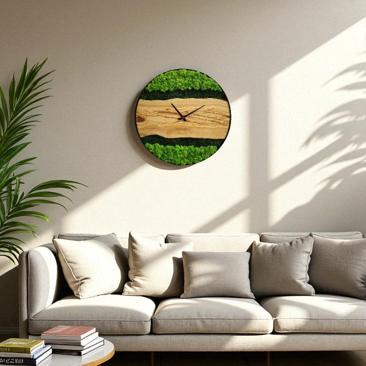 Organic Moss Oasis | Premium Handmade Wall Clocks