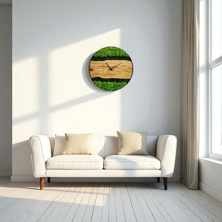 Organic Moss Oasis | Premium Handmade Wall Clocks