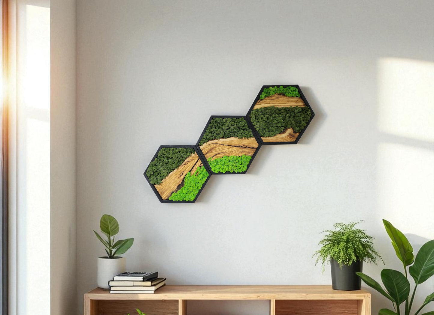 Honeycomb Moss & Olive Tree | Premium Handmade Wall Sculptures