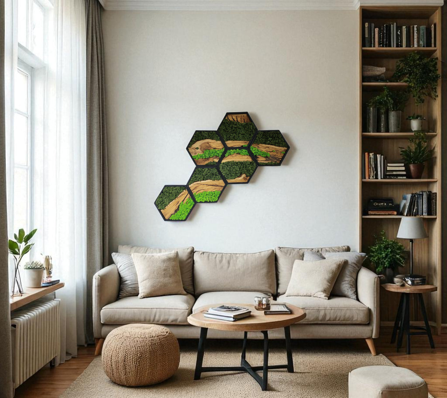 Honeycomb Moss & Olive Tree | Premium Handmade Wall Sculptures
